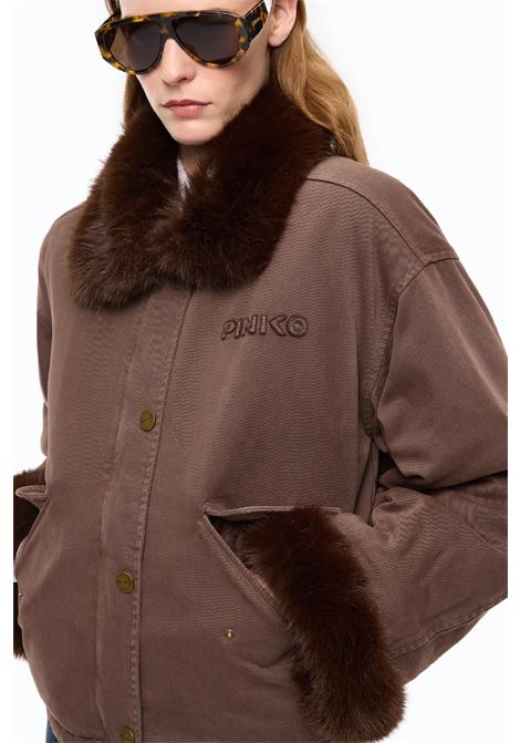 Caban in cotone con dettagli effetto pelliccia PINKO | Giubbini | 107219A3GVL64