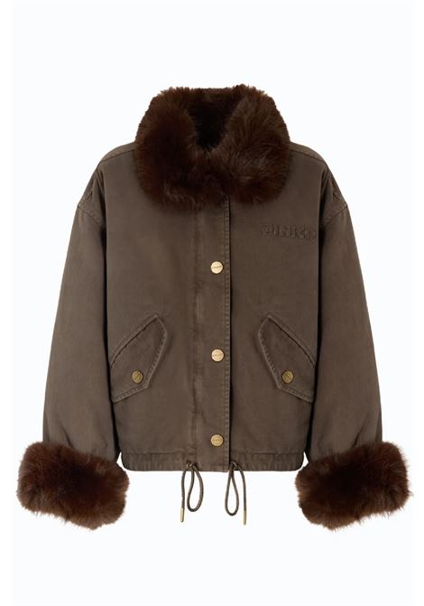 Caban in cotone con dettagli effetto pelliccia PINKO | Giubbini | 107219A3GVL64
