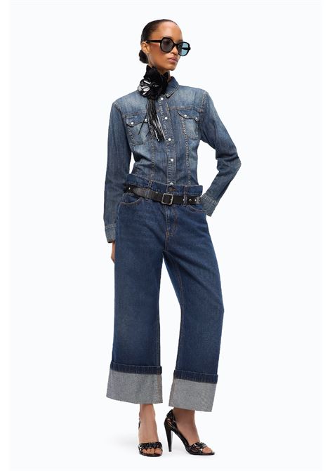 Jeans Pinko Cropped con cintura in pelle PINKO | Jeans | 107277A3HGPJB